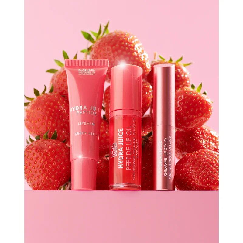 MUA Makeup Academy Hydra Juice Peptide Shimmer Lip Stylo třpytivá rtěnka s vyživujícím účinkem odstín Berry Bliss 1.5 g