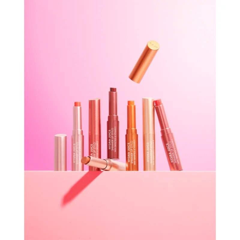MUA Makeup Academy Hydra Juice Peptide Shimmer Lip Stylo třpytivá rtěnka s vyživujícím účinkem odstín Sweet Orange 1.5 g