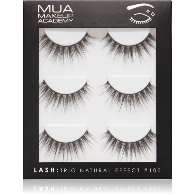 MUA Makeup Academy Lashes Natural Effect umělé řasy #100 3 pár