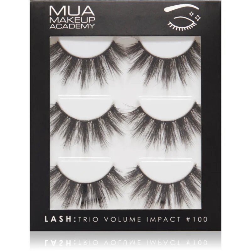 MUA Makeup Academy Lashes Volume Impact umělé řasy typ Volume #100 3x2 ks
