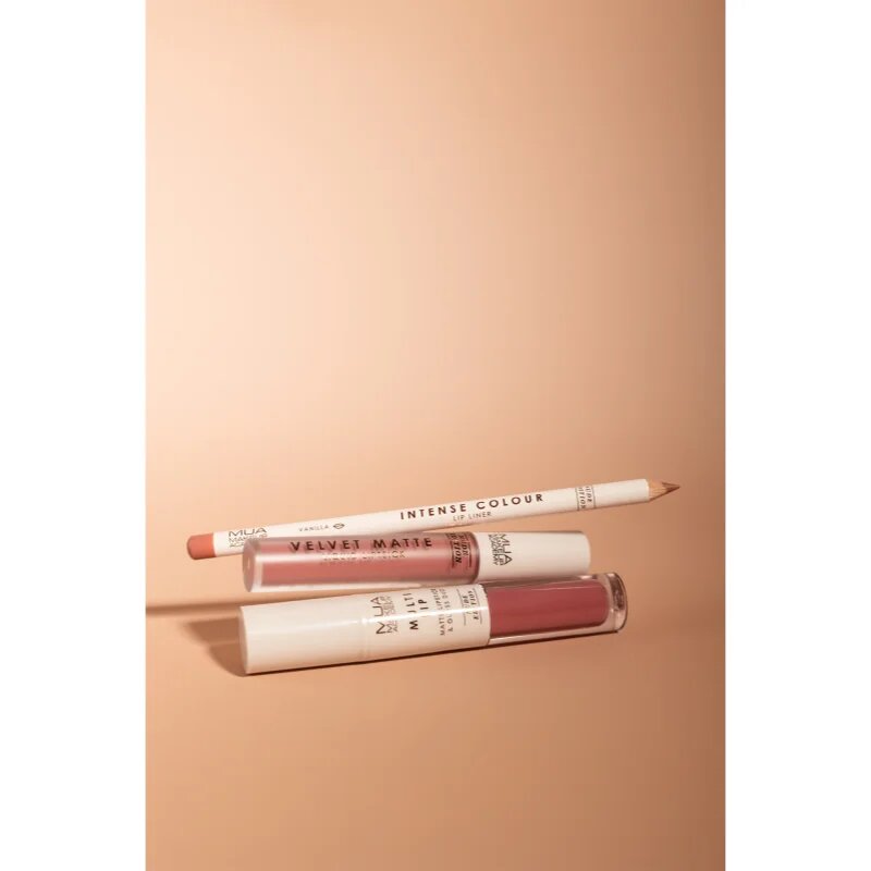 MUA Makeup Academy Multi Lip Nude Edition dlouhotrvající rtěnka a lesk na rty duo odstín Balance 3.2 g