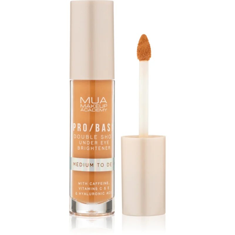 MUA Makeup Academy PRO/BASE Double Shot oční rozjasňovač s kofeinem odstín Medium to Deep 5 ml