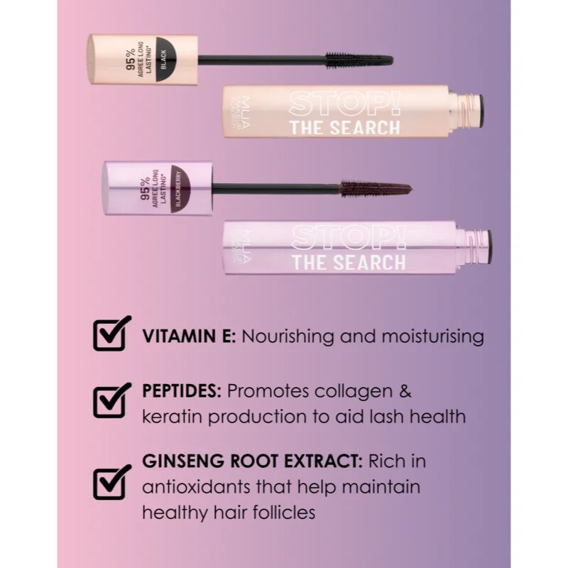 MUA Makeup Academy Stop The Search dlouhotrvající řasenka odstín Black 12 ml