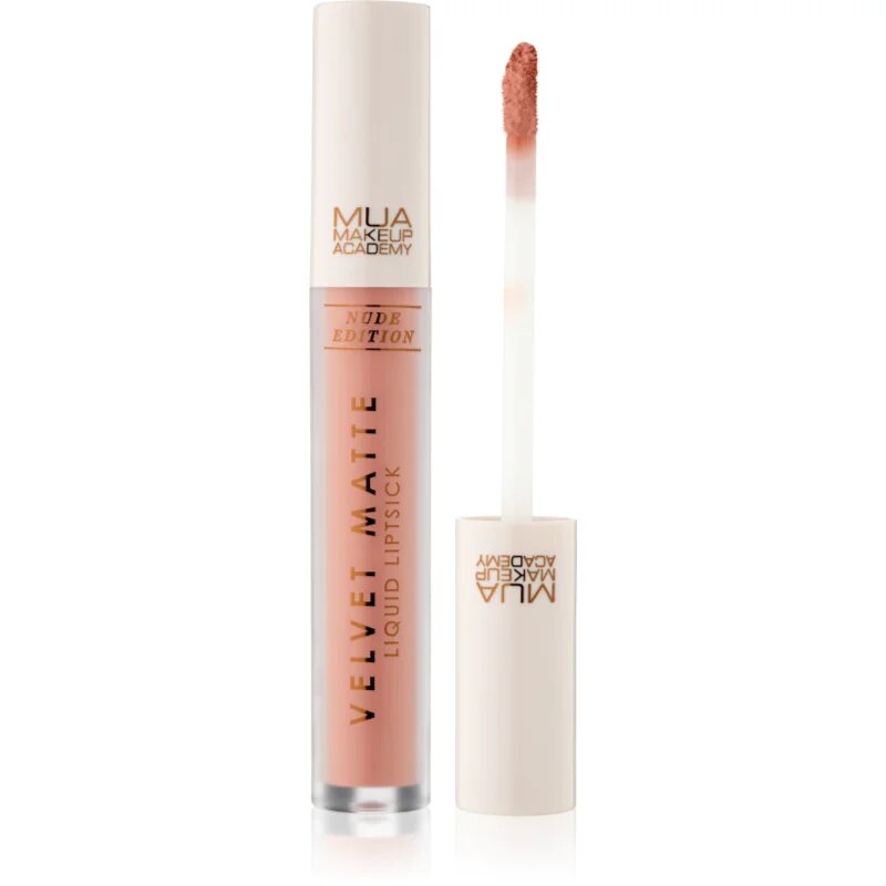 MUA Makeup Academy Velvet Matte Nude Edition matná tekutá rtěnka odstín Mocha 3 ml