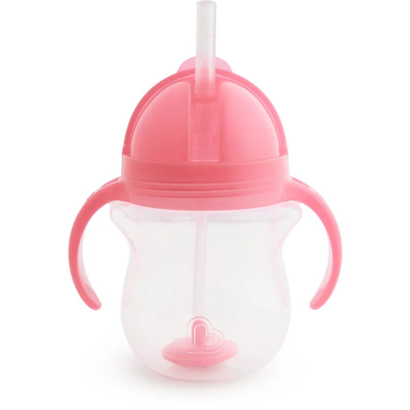 Munchkin Click Lock™ Tip & Sip hrnek s brčkem se závažím Pink 6 m+ 1 ks