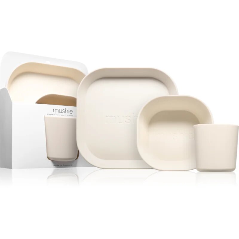 Mushie Dinnerware Set jídelní sada pro děti 6m+ Ivory 3 ks