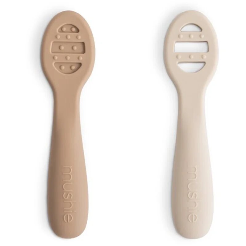 Mushie First Feeding Baby Spoons lžička Natural/ Shifting Sand 6m+ 2 ks