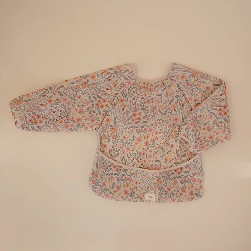 Mushie Long Sleeve Bib bryndák Pastel Blooms 6-24m 1 ks