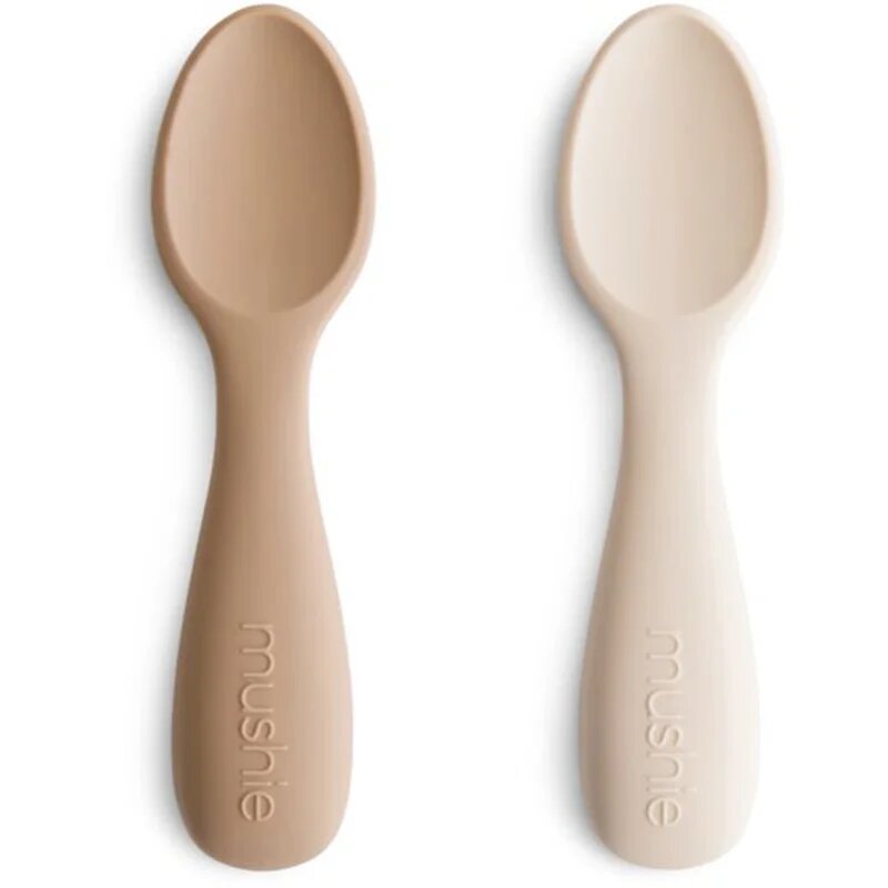 Mushie Toddler Starter Spoons lžička Natural/ Shifting Sand 12m+ 2 ks