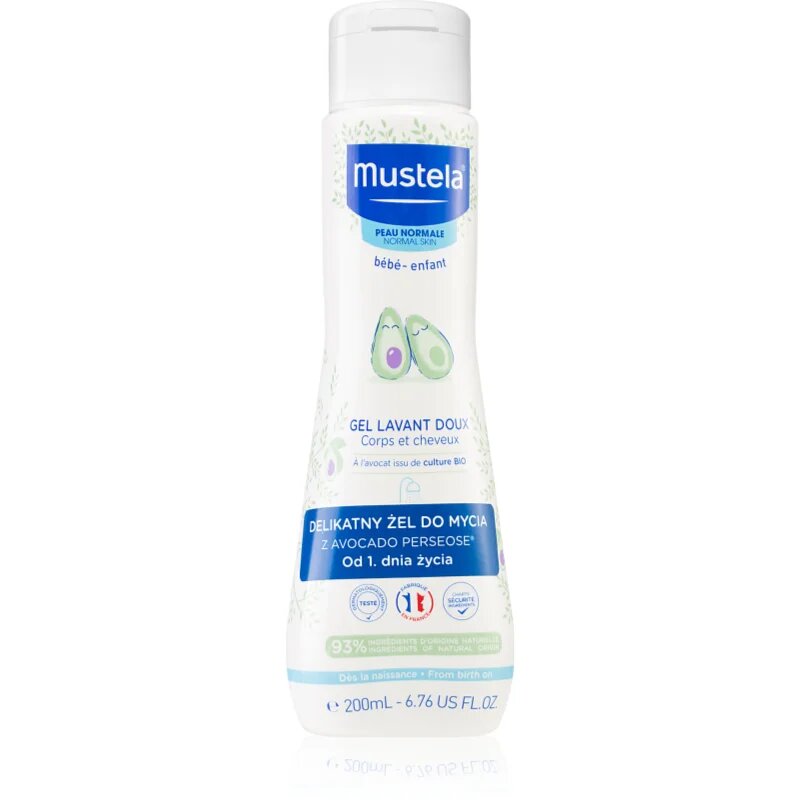 Mustela Bébé Bain tělový a vlasový mycí gel pro děti 200 ml