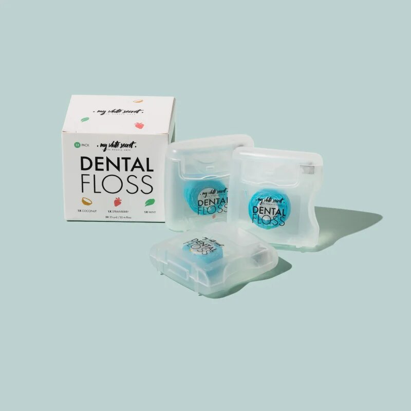 My White Secret Dental Floss dentální nit Coconut Mint Strawberry 3 ks