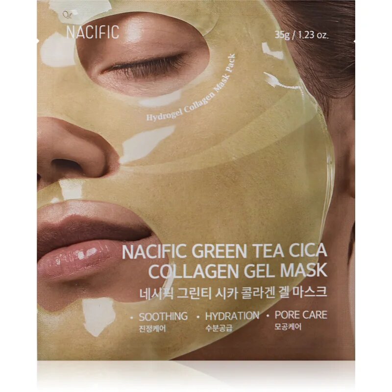 Nacific Green Tea Collagen Gel Mask rozjasňující pleťová maska s hydratačním účinkem 1 ks