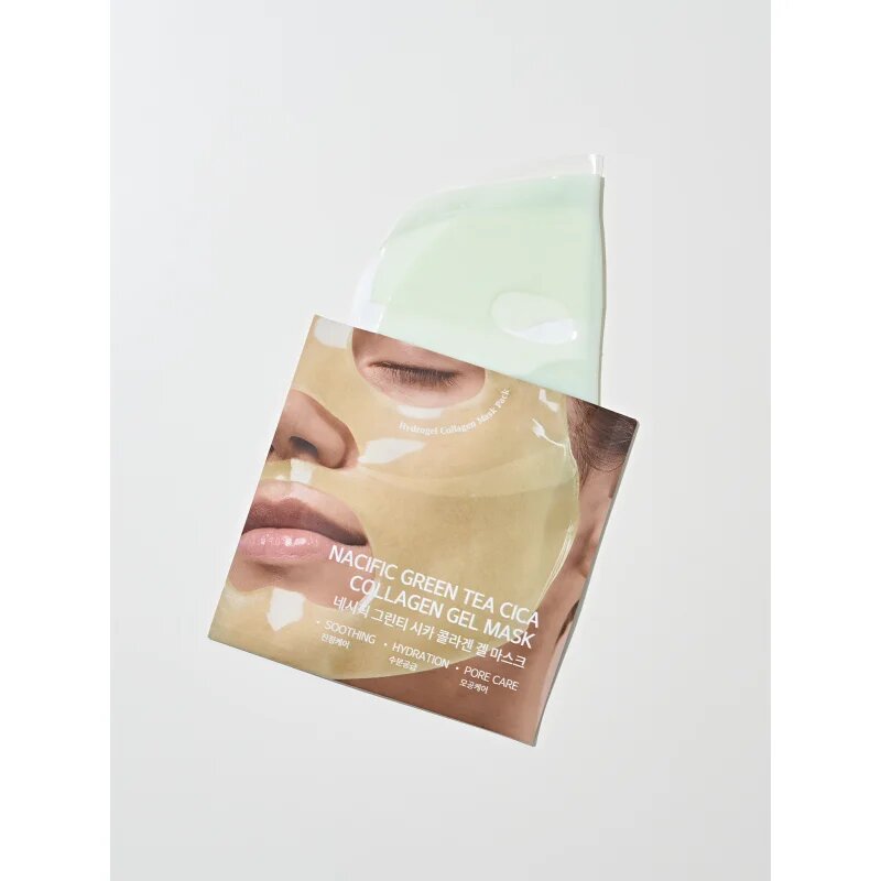 Nacific Green Tea Collagen Gel Mask rozjasňující pleťová maska s hydratačním účinkem 1 ks