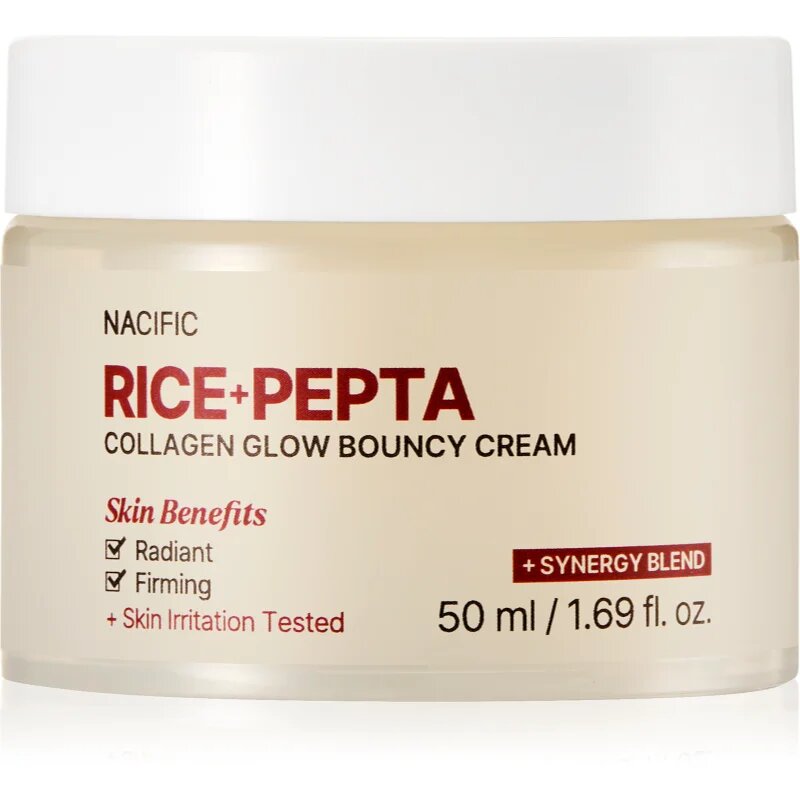 Nacific Rice + Pepta Collagen Glow Bouncy Cream rozjasňující pleťový krém s hydratačním účinkem 50 ml