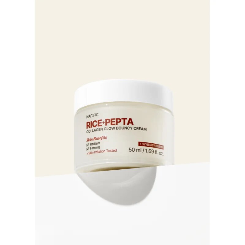 Nacific Rice + Pepta Collagen Glow Bouncy Cream rozjasňující pleťový krém s hydratačním účinkem 50 ml