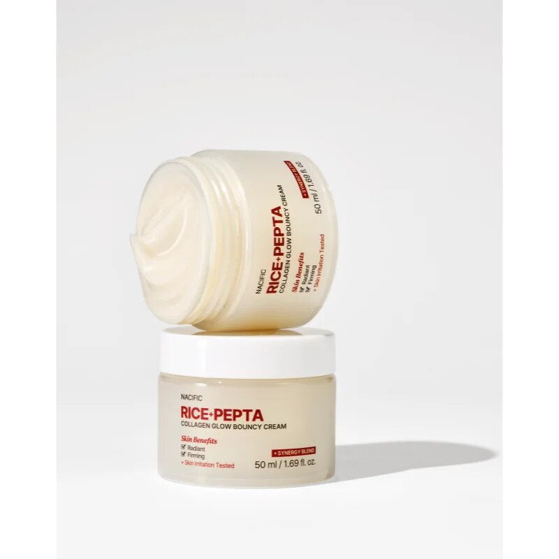 Nacific Rice + Pepta Collagen Glow Bouncy Cream rozjasňující pleťový krém s hydratačním účinkem 50 ml