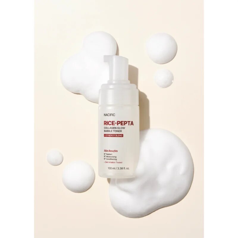 Nacific Rice + Pepta Collagen Glow Bubble Toner rozjasňující pleťové tonikum s hydratačním účinkem 100 ml