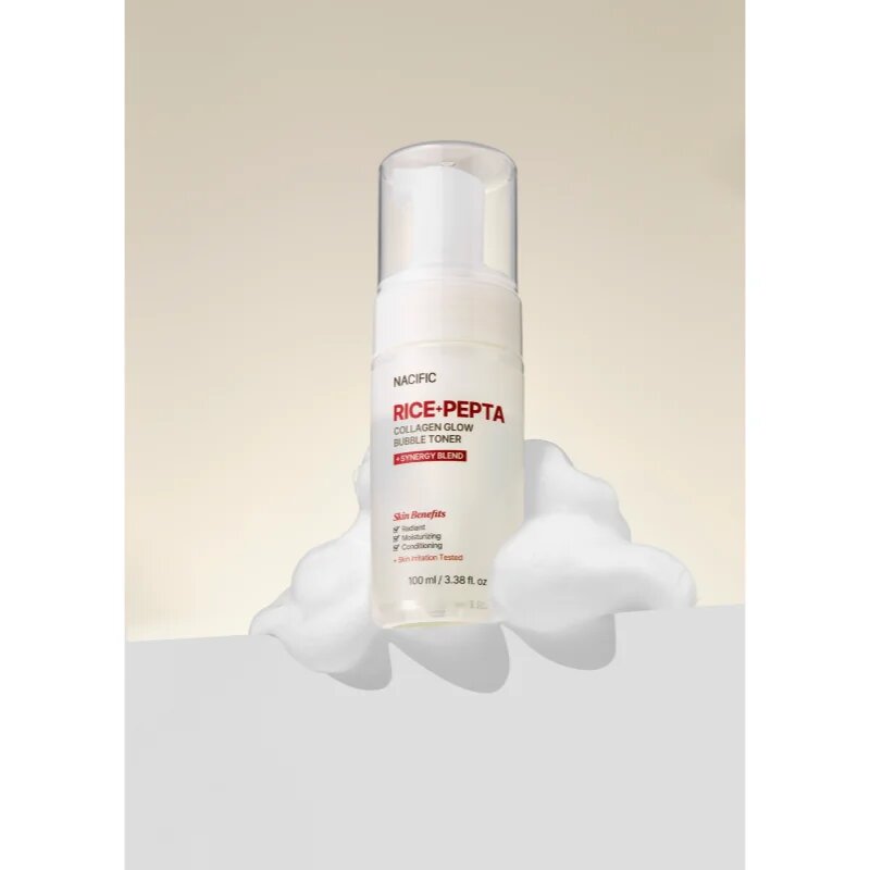 Nacific Rice + Pepta Collagen Glow Bubble Toner rozjasňující pleťové tonikum s hydratačním účinkem 100 ml