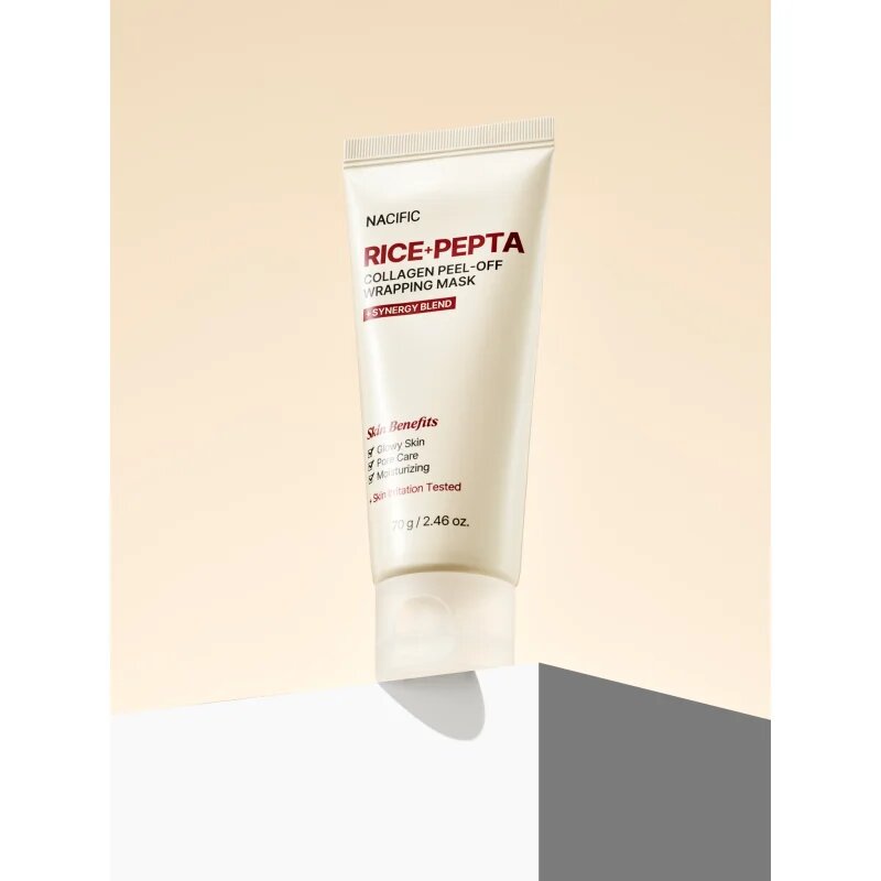 Nacific Rice + Pepta Collagen Peel-off Wrapping Mask hydratační pleťová maska pro sjednocení barevného tónu pleti 70 g