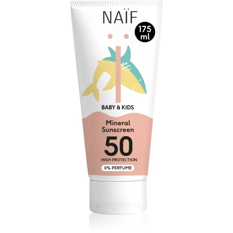 Naif Baby & Kids Mineral Sunscreen SPF 50 0 % Perfume dětský ochranný krém 175 ml