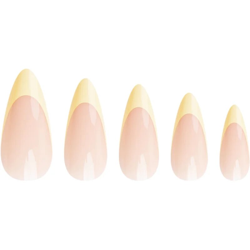 Nail HQ Almond Lemon French umělé nehty s lepidlem 24 ks