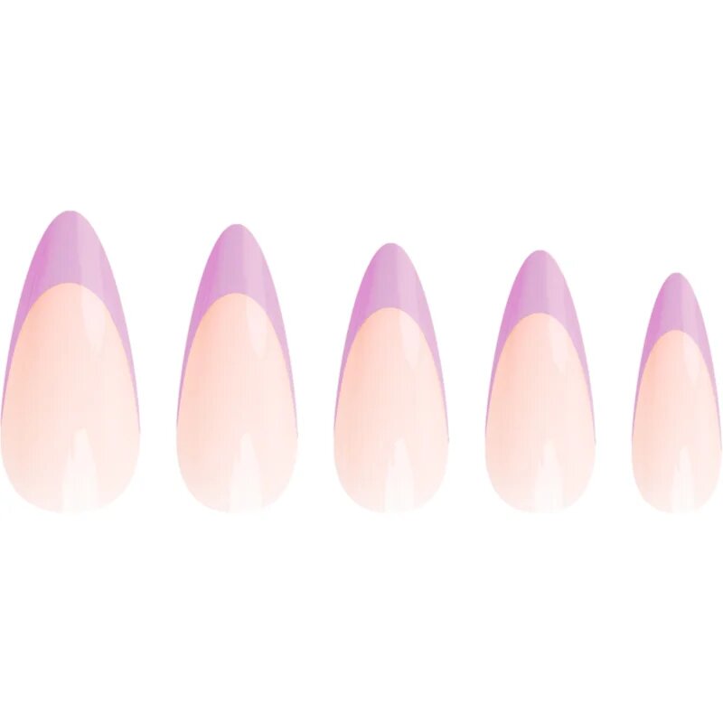 Nail HQ Almond Purple French umělé nehty s lepidlem 24 ks