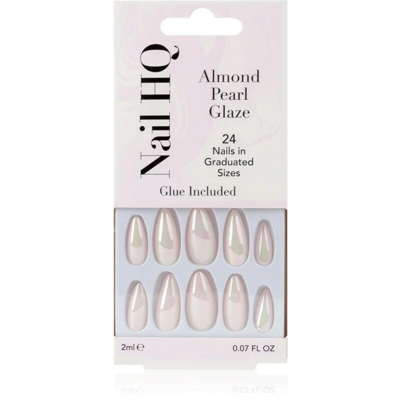 Nail HQ Almond umělé nehty Pearl Glaze 24 ks