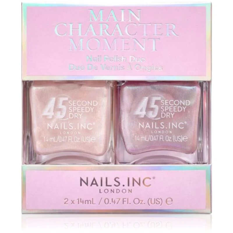 Nails Inc. 45 Second Speedy Gloss lak na nehty DUO BALENÍ odstín Main Character Moment 2x14 ml