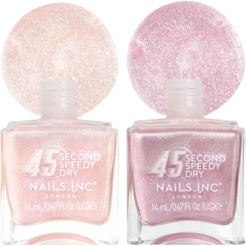 Nails Inc. 45 Second Speedy Gloss lak na nehty DUO BALENÍ odstín Main Character Moment 2x14 ml