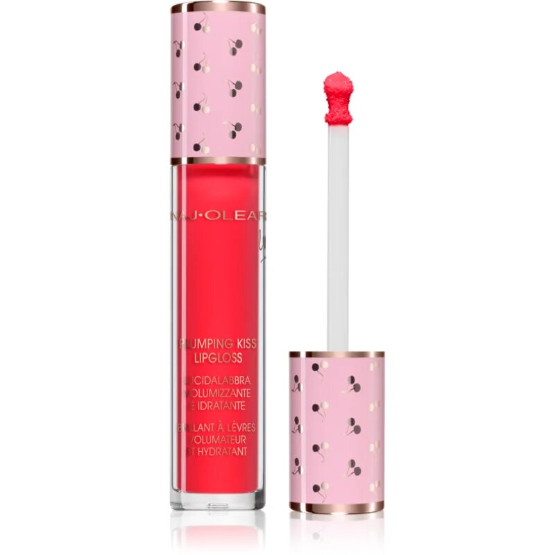 Naj Oleari Plumping Kiss Lip Gloss lesk pro hydrataci a objem rtů pro ženy 09 Raspberry Red 6 ml