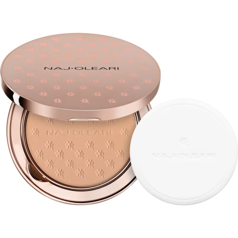 Naj Oleari Skin Caress Pressed Powder kompaktní pudr s matujícím efektem odstín 01 Warm Beige 9.5 g