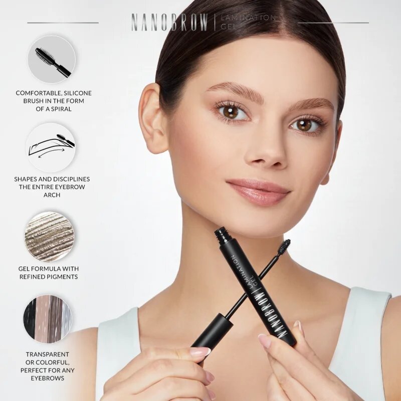 Nanobrow Lamination Gel gel na obočí odstín Transparent 7 ml