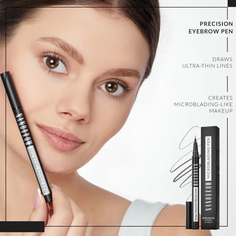 Nanobrow Microblading Pen precizní voděodolná linka na obočí odstín Dark Brown 1 ml