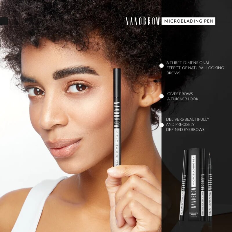 Nanobrow Microblading Pen precizní voděodolná linka na obočí odstín Dark Brown 1 ml