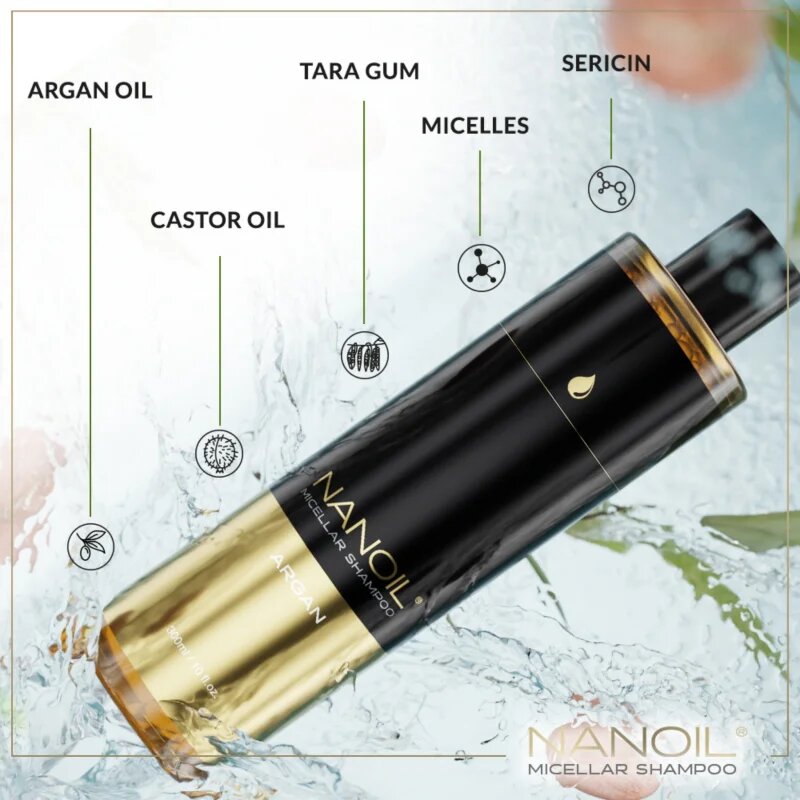 Nanoil Argan micelární šampon s arganovým olejem 300 ml