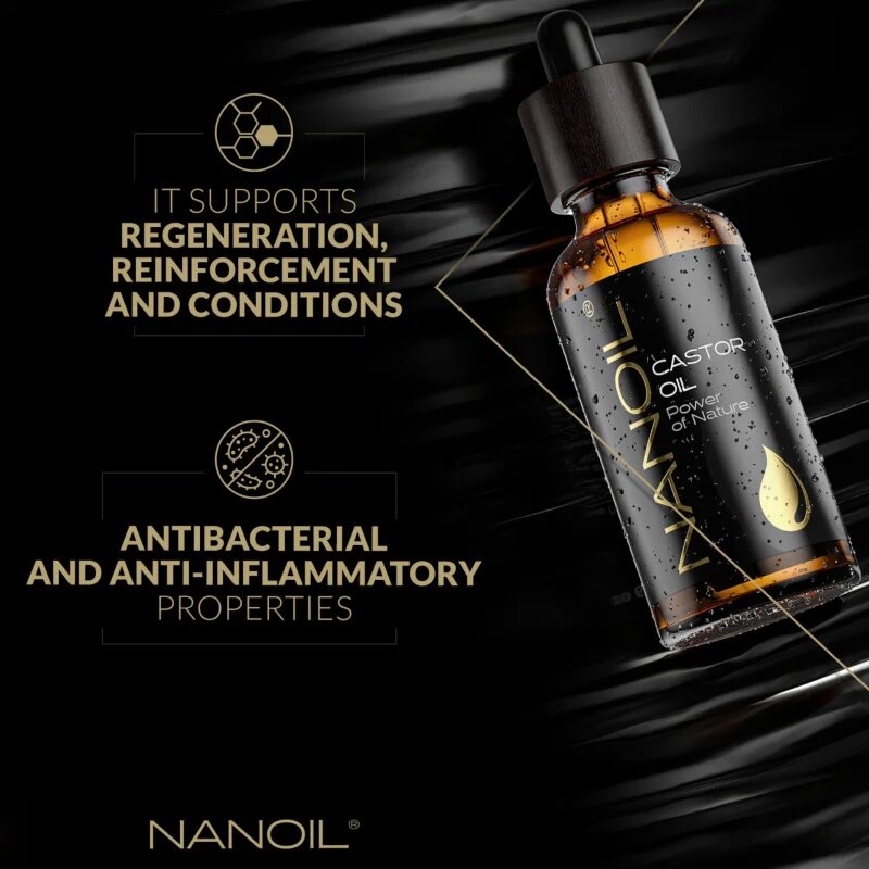 Nanoil Castor Oil ricinový olej na obličej tělo a vlasy 50 ml