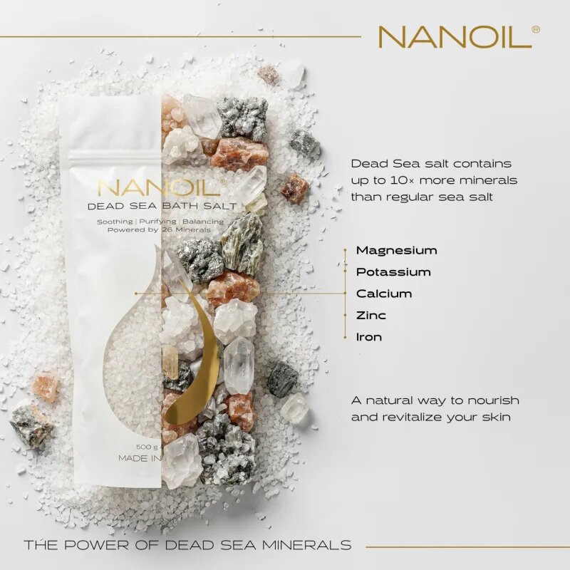 Nanoil Dead sea Bath salt sůl do koupele s minerály z Mrtvého moře 500 g