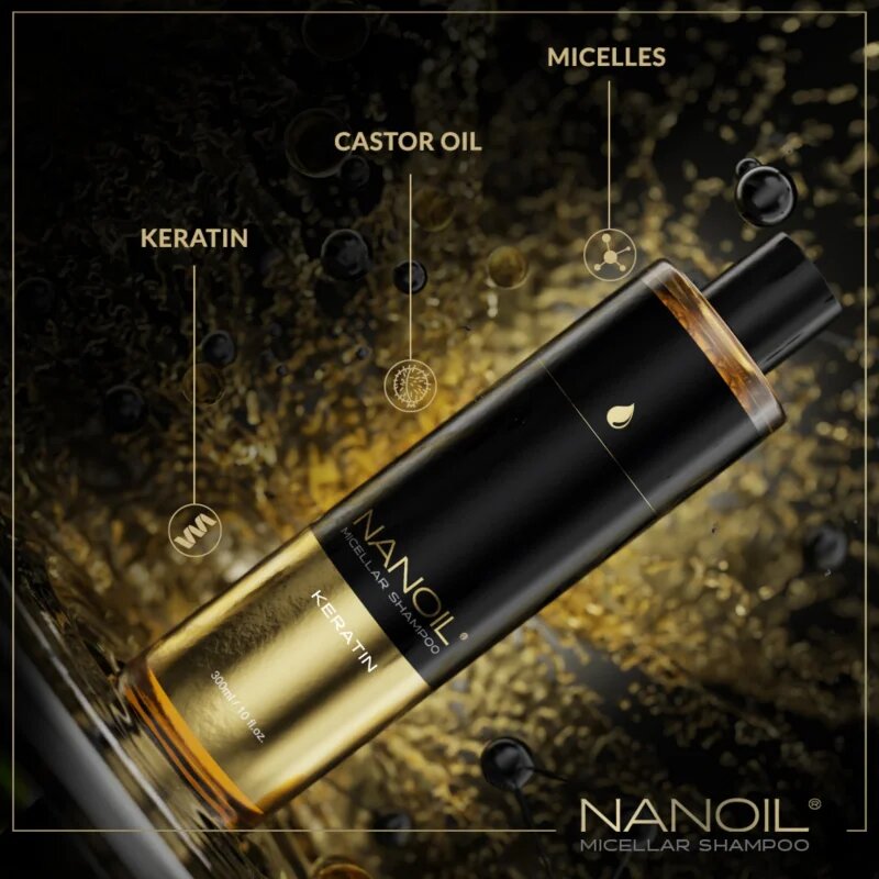 Nanoil Keratin posilující micelární šampon s keratinem 300 ml