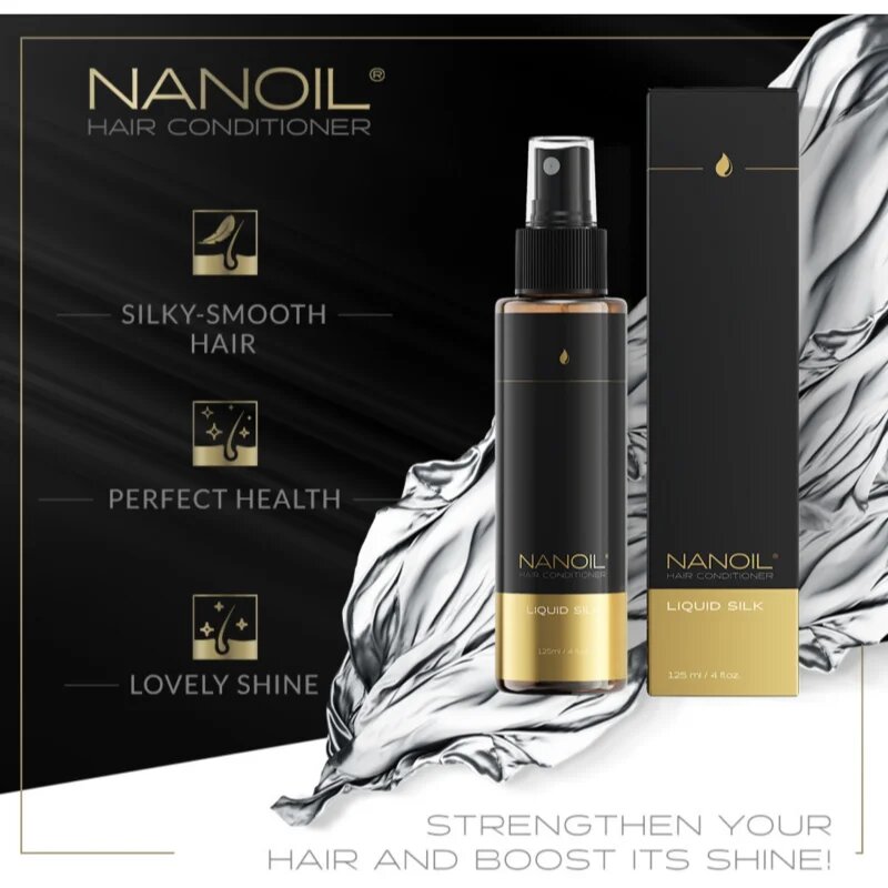 Nanoil Liquid Silk uhlazující bezoplachový kondicionér na vlasy 125 ml