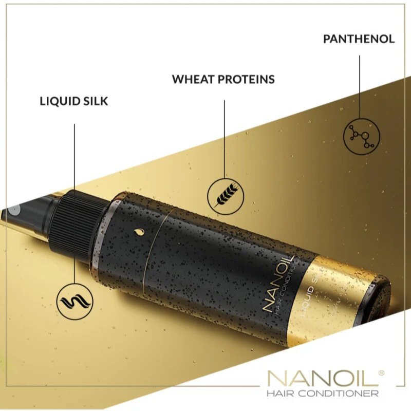 Nanoil Liquid Silk uhlazující bezoplachový kondicionér na vlasy 125 ml