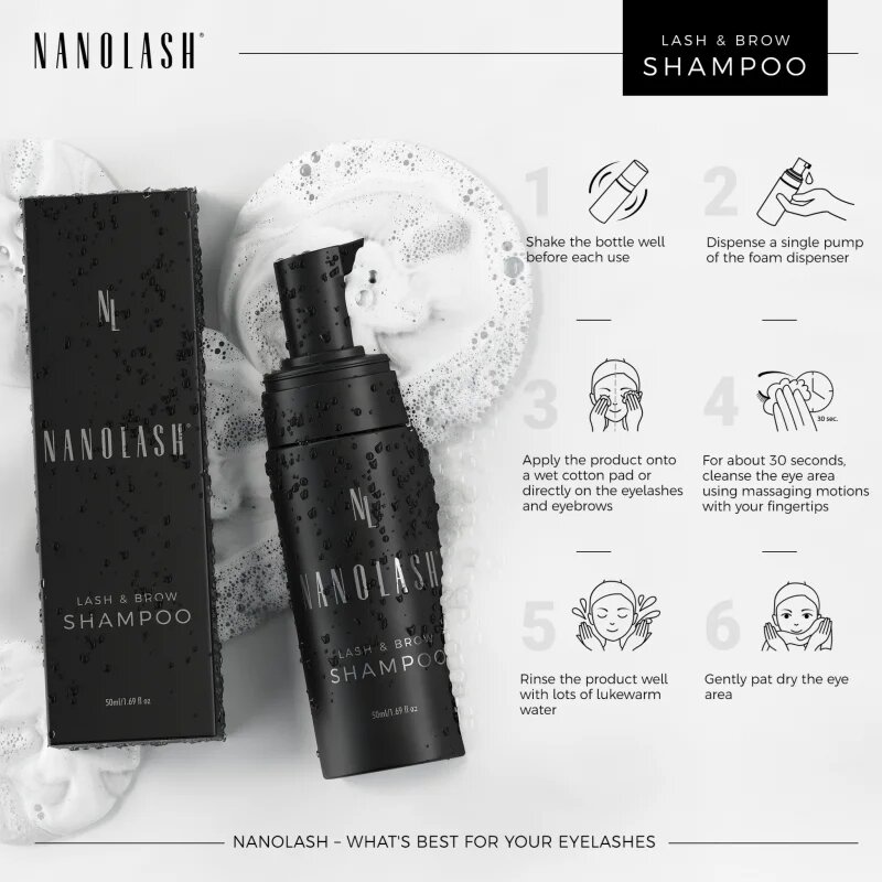 Nanolash čisticí šampon na řasy a obočí 50 ml