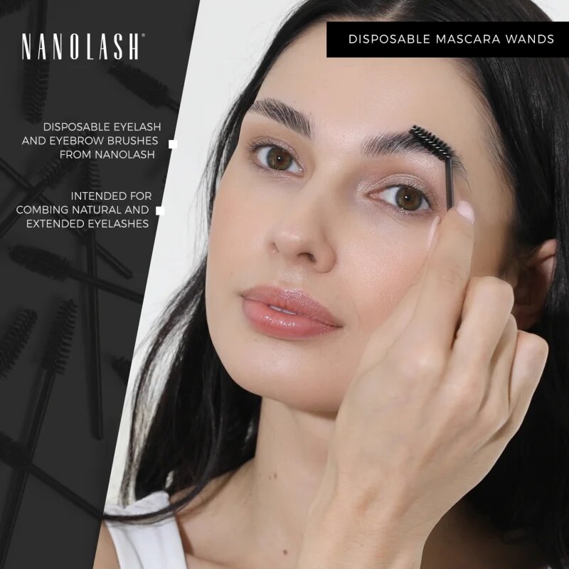 Nanolash Disposable Mascara Wands kartáček na řasy a obočí 50 ks