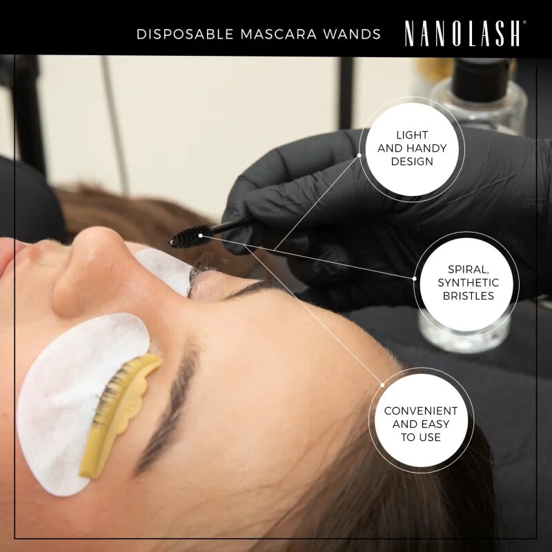 Nanolash Disposable Mascara Wands kartáček na řasy a obočí 50 ks