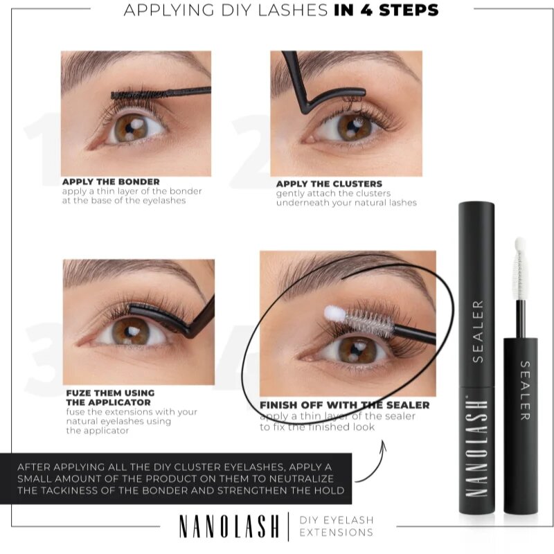 Nanolash DIY Sealer transparentní fixační gel na prodloužení řas 5 ml