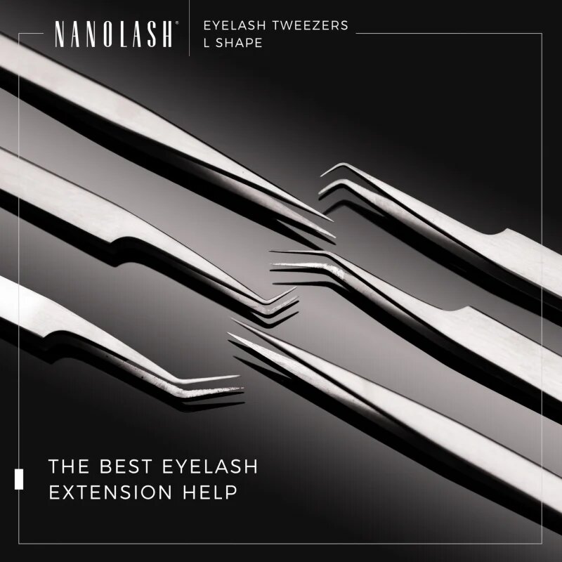 Nanolash Eyelash Tweezers L Shape pomůcka pro aplikaci umělých řas 1 ks