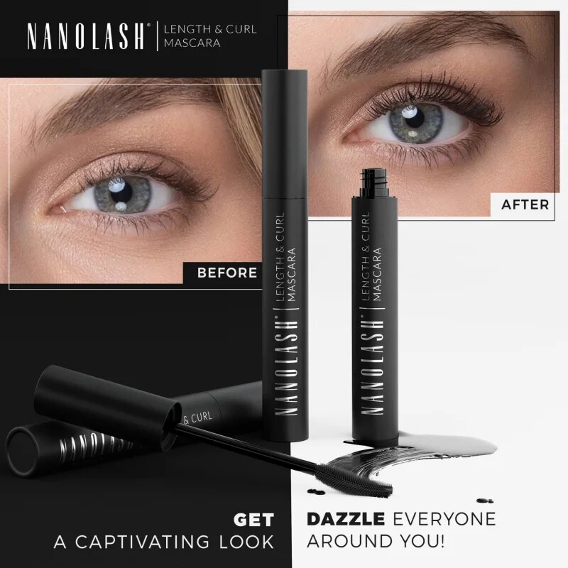 Nanolash Length&Curl Mascara řasenka pro prodloužení natočení a objem 10 ml