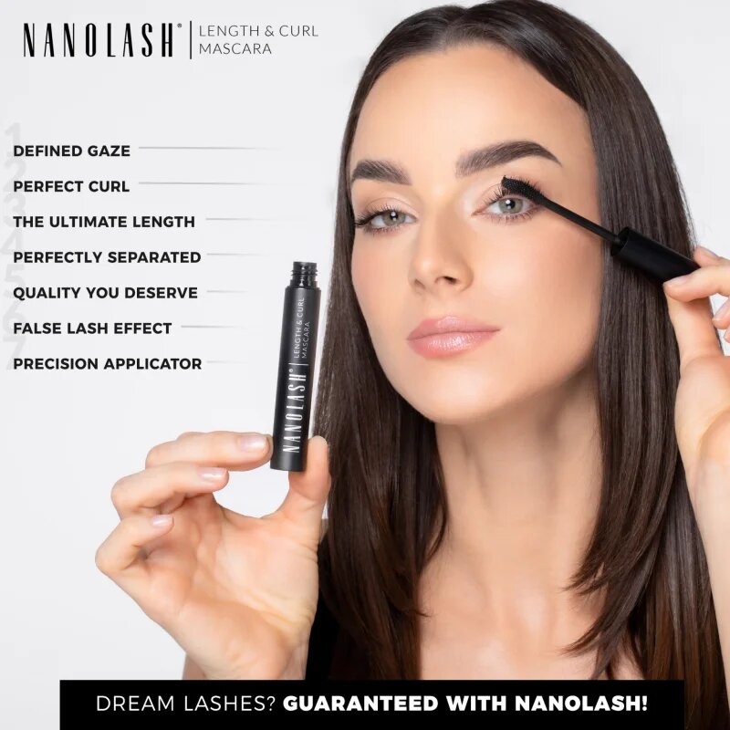 Nanolash Length&Curl Mascara řasenka pro prodloužení natočení a objem 10 ml