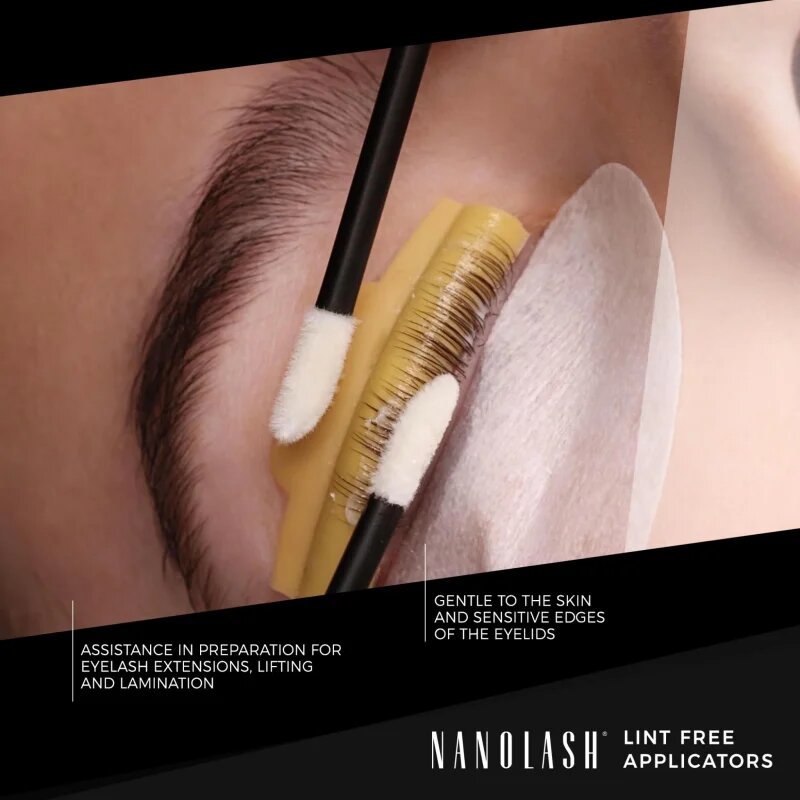 Nanolash Lint Free Applicators aplikátor na řasy a obočí 50 ks