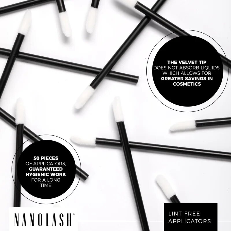 Nanolash Lint Free Applicators aplikátor na řasy a obočí 50 ks