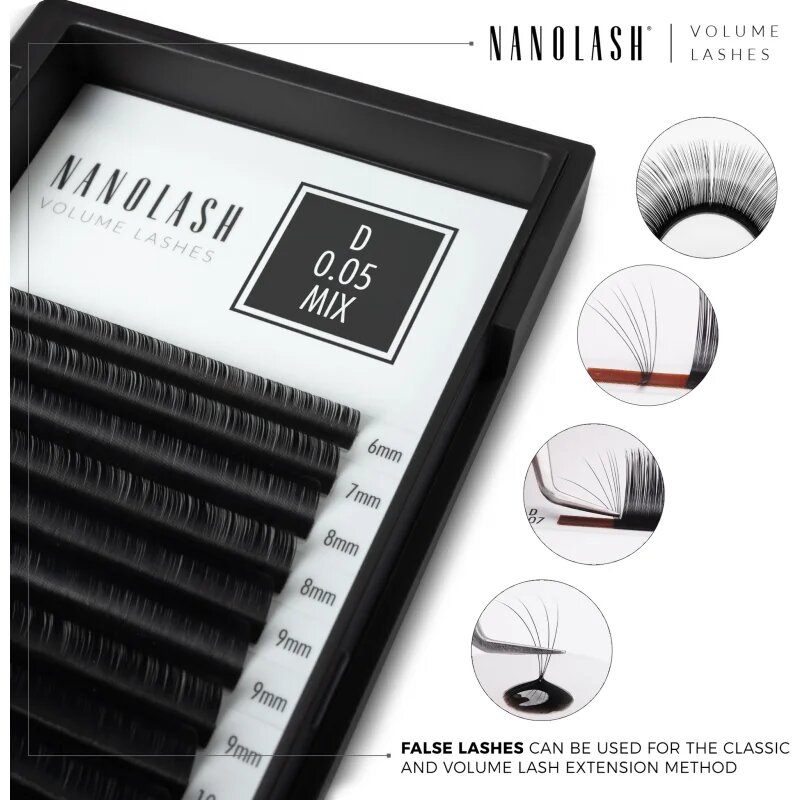 Nanolash Volume Lashes umělé řasy 0.05 D 6-13mm 1 ks